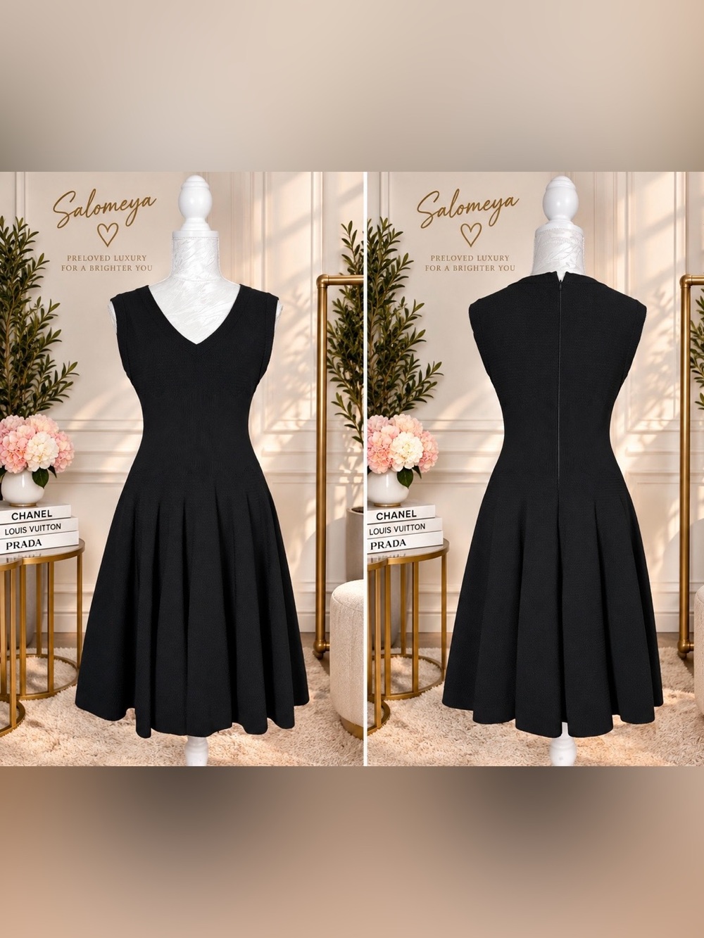 $2,800 Alaïa Viscose-Blend Flared Knit Sleeveless Dress - Size FR 40